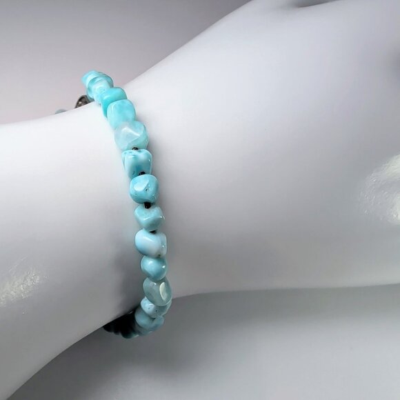 Marahlago Larimar Bracelet With Adjustable Cord & Silver Charm - Picture 5 of 9